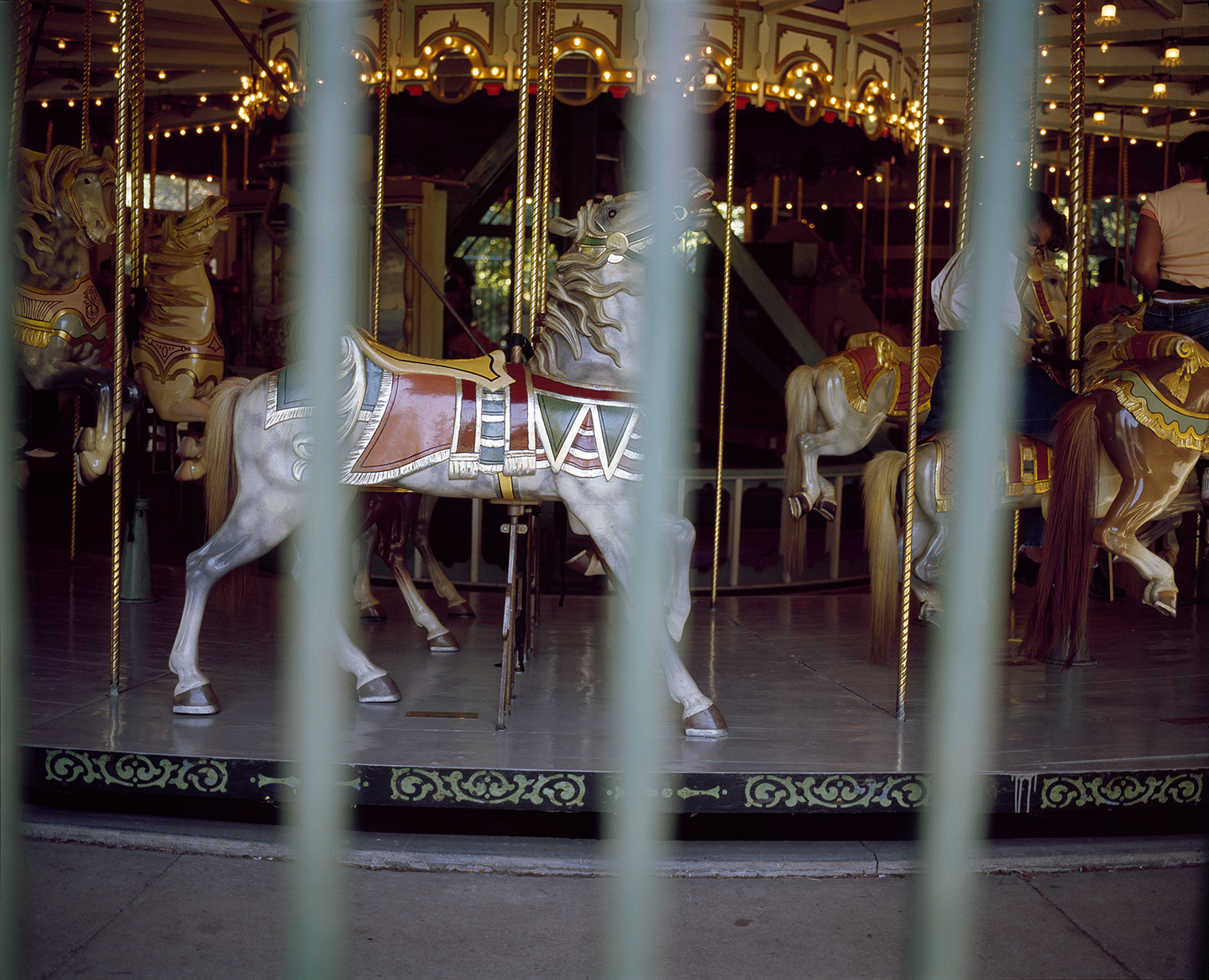Horse Carrousel with Bar in Front of Horse