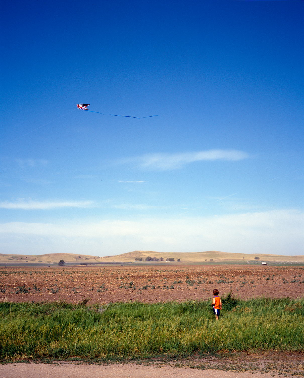 Boy Flying a Kite in Arnold, NE